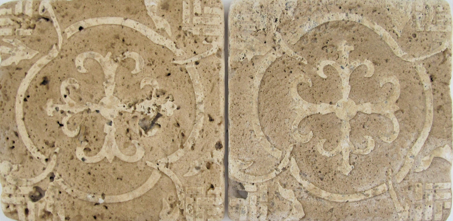 Travertine Freize 4x4 Deco