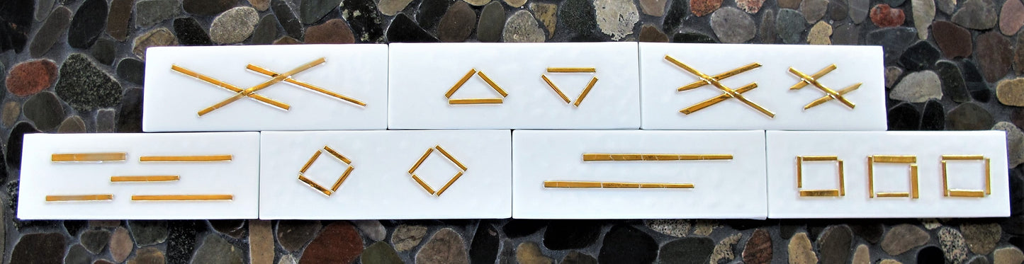 Raised Gold on White Tile