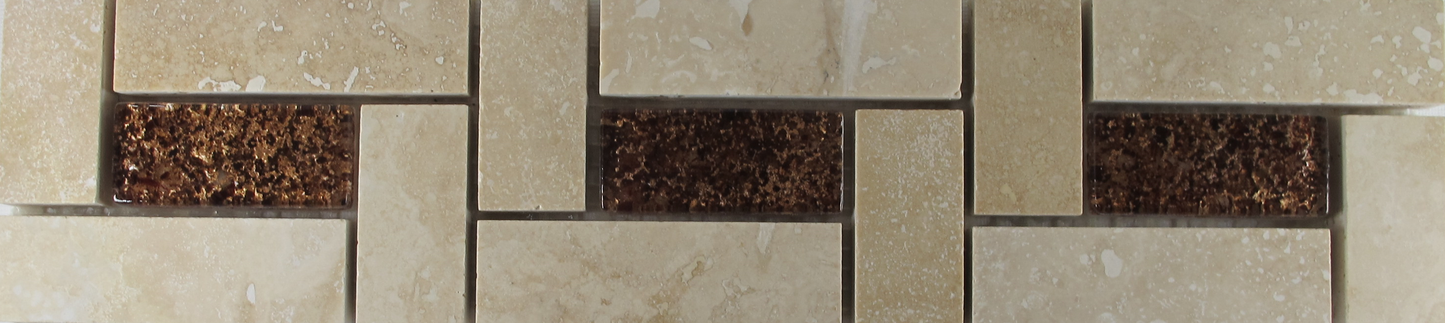 Travertine & Glass Listello